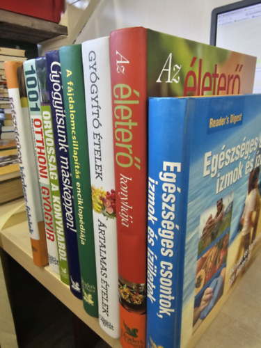 8db Reader's Digest album: Eg�szs�g�gyi k�rdezz-felelek+ Eg�szs�ges csontok, izmok �s �z�letek+ 1001 otthoni gy�gy�r+ Orvoss�g a konyh�b�l+ Gy�gy�tsunk m�sk�ppen+ A f�jdalomcsillap�t�s enciklop�di�ja+ Gy�gy�t� �telek, �rta