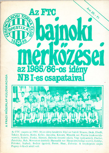 Az FTC bajnoki mrkzsei az 1985/86-os idny NBI-es csapataival