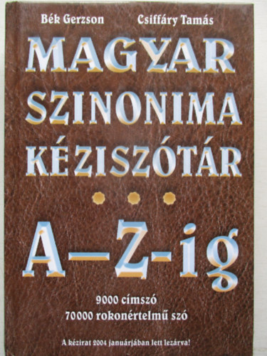 Magyar szinonimasztr A-Z-ig