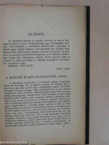 Dr. Schtz Antal - Katholikus hitvdelem - A kzpfok iskolk legfels osztlya szmra s magnhasznlatra