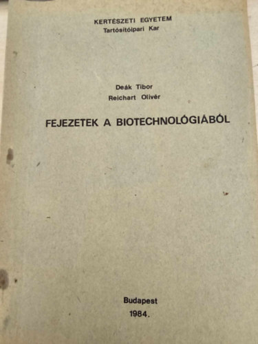 Fejezetek a biotechnolgibl