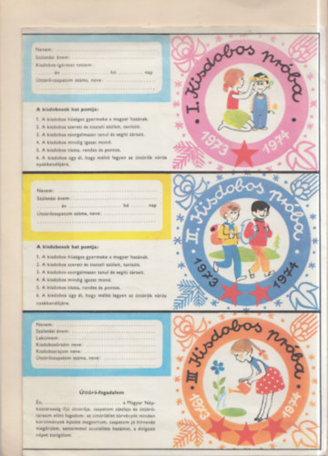 10 db �tt�r�, kisdobos oklev�l, eml�klap (kit�ltetlen)