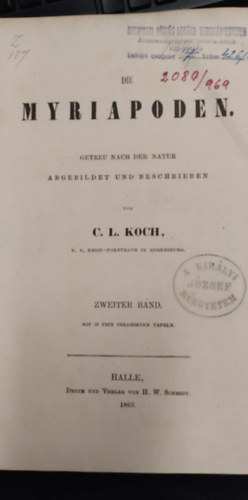 C. L. Koch - Die Myriapoden Zweiter Band (A soklbak - II. rsz)