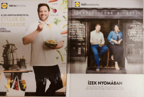 2 db Lidl szakcsknyv ( egytt ) 1. telek s vszakok, 2. zek nyomban