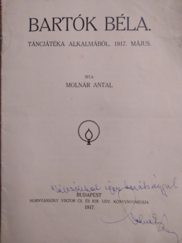 BARTK BLA. TNCJTKA ALKALMBL, 1917. MJUS. - DEDIKLT!
