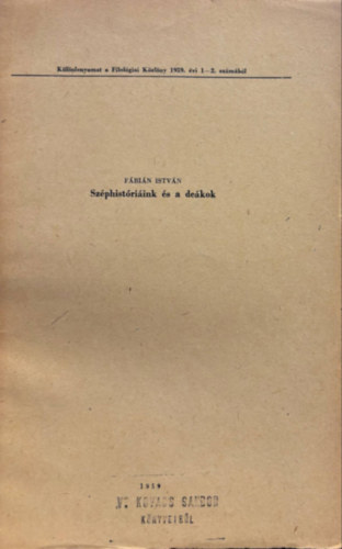 Sz�phist�ri�ink �s a de�kok (K�l�nlenyomat)