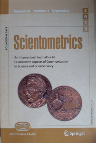 Editor in chief T. Braun - Scientometrics Volume 96 Number 3 September 2013