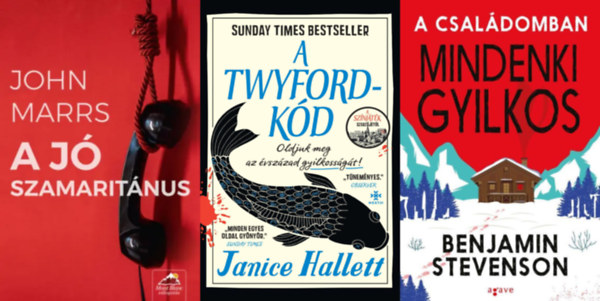3 db krimi: A Twyford-k�d + A csal�domban mindenki gyilkos + A j� szamarit�nus