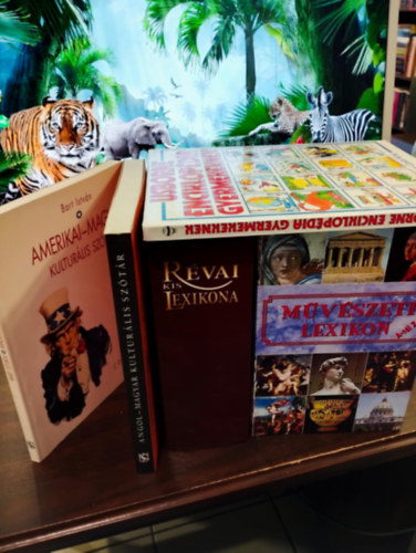 Lexikon- sztr KNYVMENT AJNLAT 5 daraabos. Rvai kis lexikona A- Z, Mvszeti lexikon, Usborne enxiklopdia gyermekeknek, Angol- magyar kulturlis sztr, Amerikai- magyar kulturlis sztr