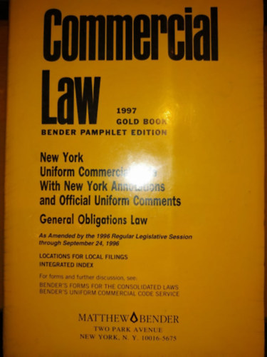 Commercial Law 1997 Gold Book Bender Pamphlet Edition