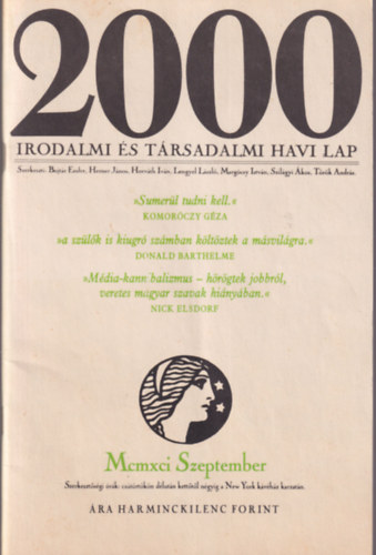 2000 Irodalmi s trsadalmi havilap III. vf. 9. szm 1991