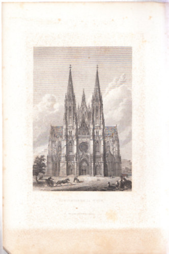 Fogadalmi templom (1828cm lapmret eredeti aclmetszet) - Bcs, Ausztria, Eurpa