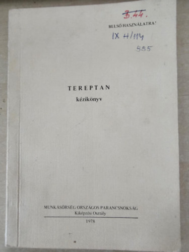 Tereptan k�zik�nyv (bels� haszn�latra!)