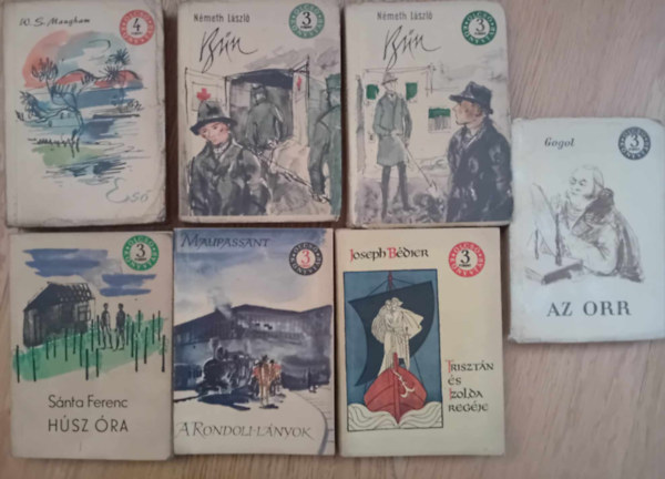 7 db k�nyv(Sz�pirodalmi Kiad�) B�nI-II, A Rondoli-l�nyok,Es�,H�sz �ra,H�sz �ra,Triszt�n �s Izolda reg�je,Az orr,