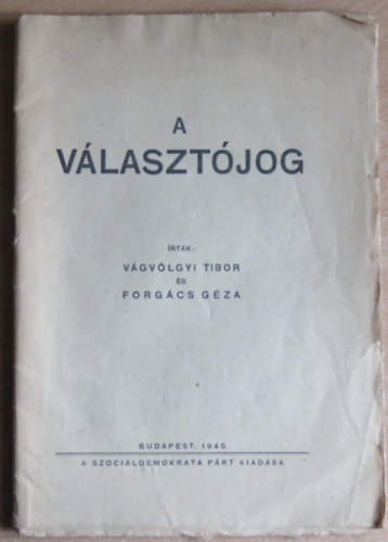 Forg�cs G�za V�gv�lgyi Tibor - A v�laszt�jog