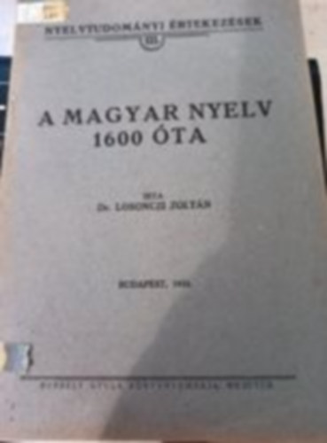 A magyar nyelv 1600 �ta
