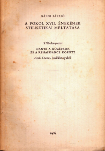 Gldi Lszl - A pokol XVII. neknek stilisztikai mltatsa