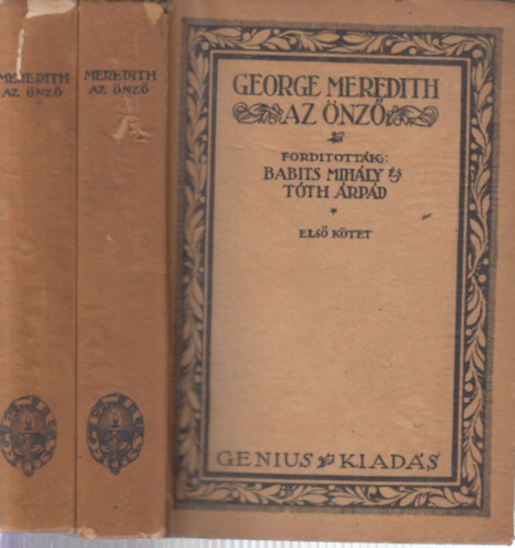 Babits Mihly  George Meredith (ford.), Tth rpd (ford.) - Az nz (szmozott)