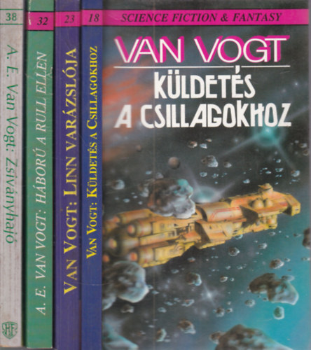 4 db. sci-fi (K�ldet�s a csillagokhoz + Linn var�zsl�ja + H�bor� a Rull ellen + Zsiv�nyhaj�)