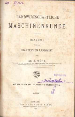 Albert W�st - Landwirtschaftliche Maschinenkunde