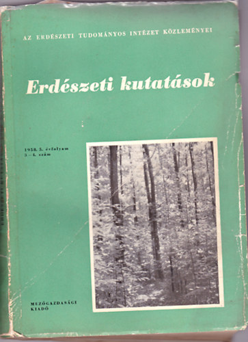 Erd�szeti kutat�sok 1958.  3-4. sz�m