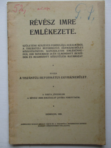 Rvsz Imre emlkezete