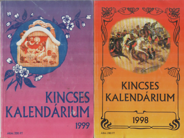 2 db Kincses Kalendrium 1998, 1999. vfolyam egytt.