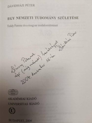 Egy nemzeti tudomny szletse