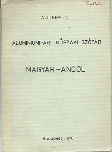 Magyar-angol - Aluminiumipari mszaki sztr