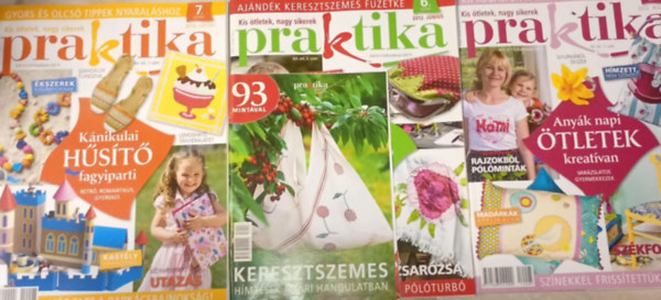 3 db. Praktika Magazin - 2012.m�j. - 5. sz�m, 2012.j�n. 6. sz�m, 2012.j�l. 7. sz�m (szab�s-varr�s-k�t�s-hobby-lak�sdivat-k�zimunka)