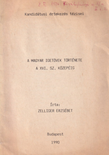 A magyar iget�vek t�rt�nete a XVI. sz. k�zep�ig