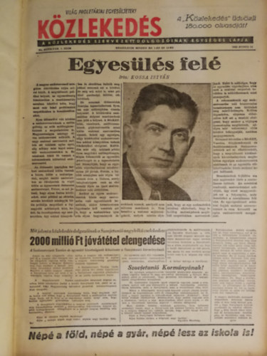 Kzlekeds - A Kzlekeds Szervezett dolgozinak egysges lapja 1948-1949