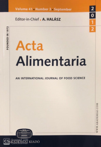 A. Halsz - Acta alimentaria