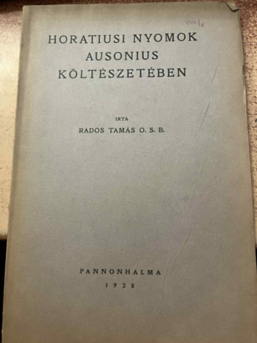 Horatiusi nyomok Ausonius kltszetben