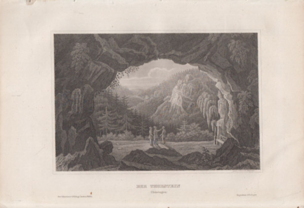 Der Thorstein (Thringen) (Thorstein sziklakapu, Tringiai erd, Nmetorszg, Eurpa) (16x23,5 cm mret eredeti aclmetszet, 1856-bl)