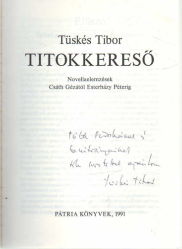 Titokkeres - Mvek s melemzsek