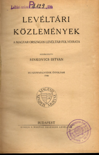 Levltri kzlemnyek - 1946-os vfolyam