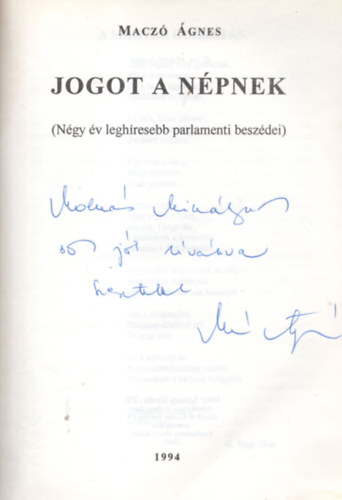 Jogot a n�pnek - dedik�lt