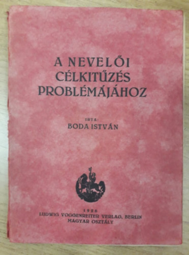 A neveli clkitzs problmjhoz (1926)