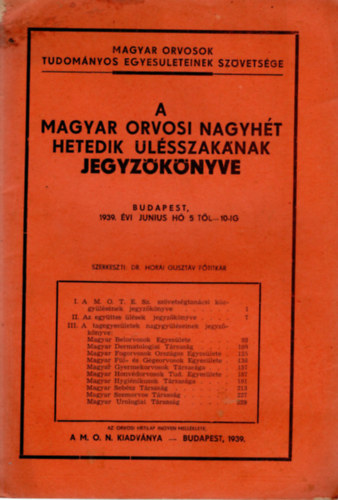 A Magyar Orvosi Nagyht hetedik lsszaknak jegyzknyve