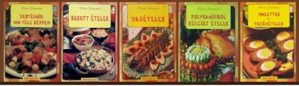 5db-os szakcsknyvcsomag (Vadtelek / Rakott telek / Sertshs 100 fle kppen / Pulykahsbl kszlt telek / Omlettek s tojstelek)