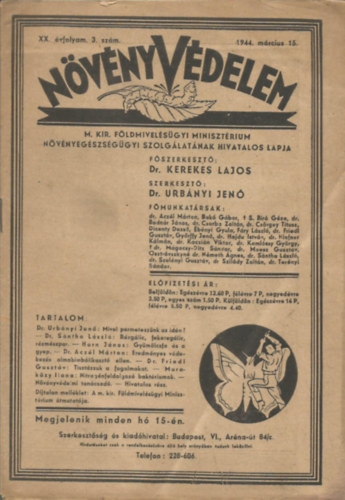Dr. Kerekes Lajos; Dr. Urbnyi Jen - Nvnyvdelem XX. vfolyam 5. szm - 1944. mjus 15.