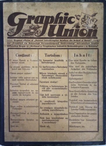 Graphic Union nyomdaipari lapok 1924 vf.
