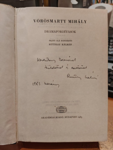 Vrsmarty Mihly sszes mvei 12: Drmafordtsok (kritikai)