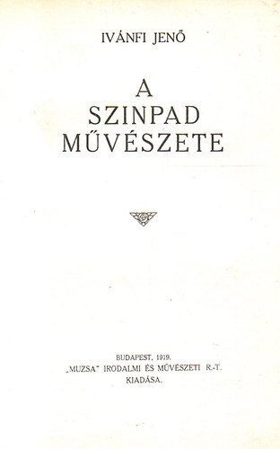 A szinpad m�v�szete