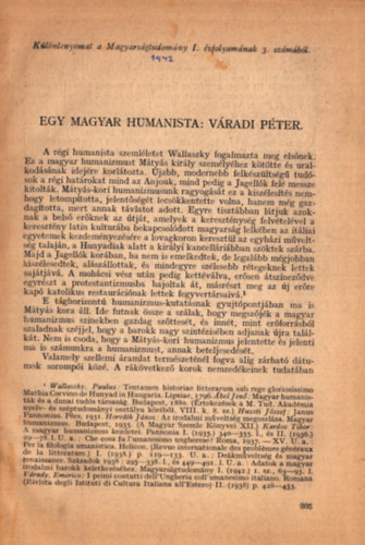 Gerzdi Rabn - Egy magyar humanista: Vradi Pter (2 m) - Klnlenyomat
