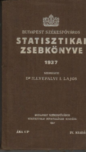 Budapest Szkesfvros Statisztikai Zsebknyve 1937