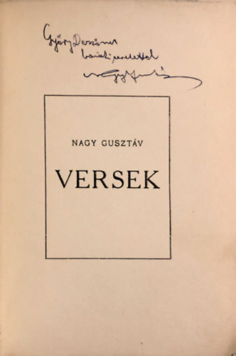 Versek - 1937 - Gyry Dezs szobrszmvsznek dediklt ktet