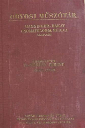 Orvosi m�sz�t�r (Torday)