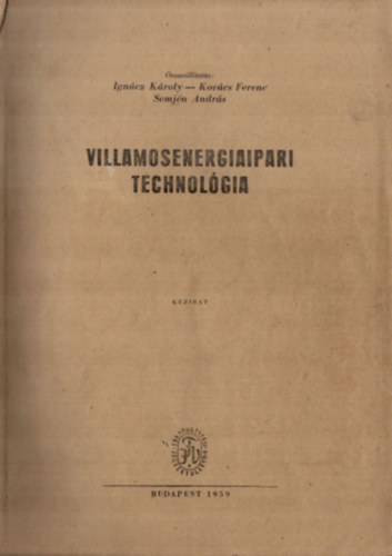 Villamosenergiaipari technol�gia (1959)